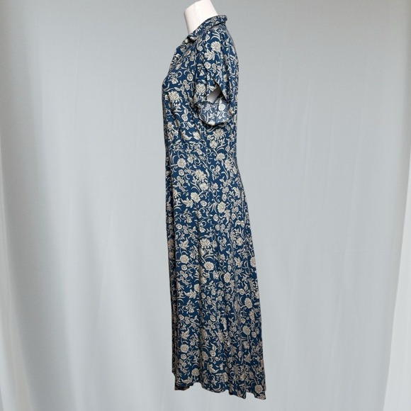 CHAPS Womens Midi Floral Dress Size S Blue Flutter Sleeve Cottagecore‎ Fairy - Picture 3 of 16
